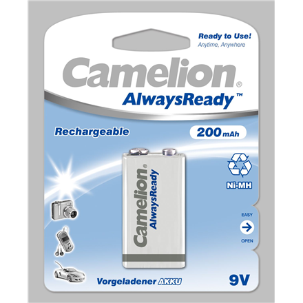 Camelion 9V 6HR61  200 mAh  AlwaysReady Rechargeable Batteries Ni-MH  1 pc(s)