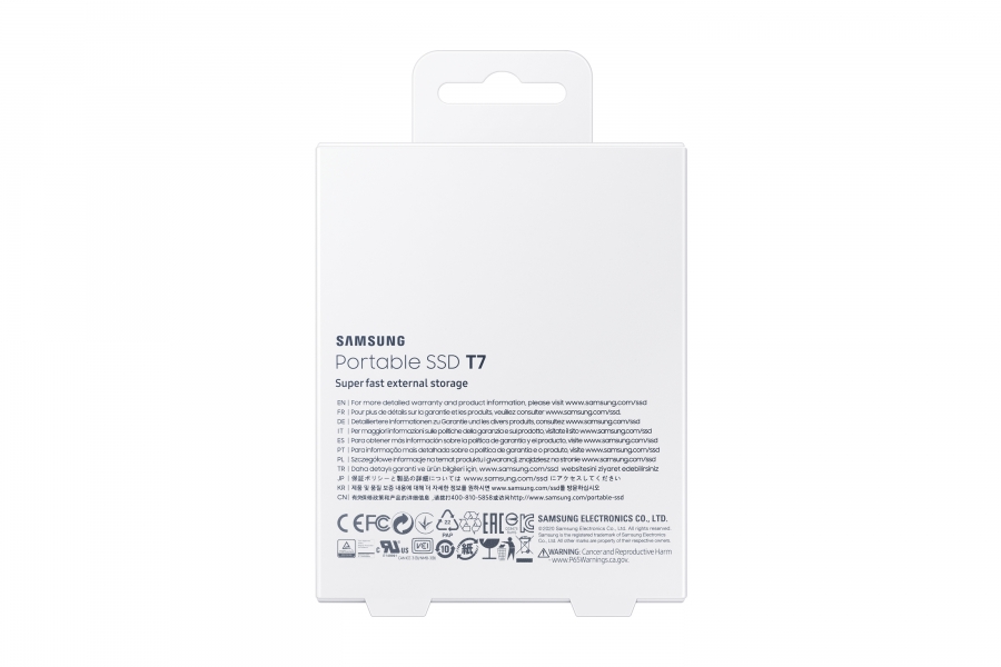 Samsung MU-PC2T0T WW Portable SSD T7 USB 3.2 2TB Gray