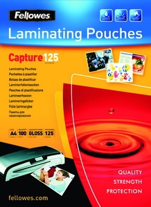 Fellowes Glossy 125 Micron Card Laminating Pouch - 65x95mm
