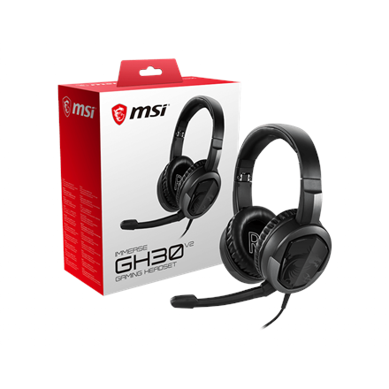 MSI Immerse GH30 V2 Gaming Headset  Wired  Black