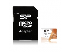 Silicon Power Superior Pro 256 GB micro SDXC Flash memory class 10 with Adapter C10 UHS-I U3 A1 V30