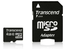 Transcend Micro SDHC 4GB Class 10 +adapter