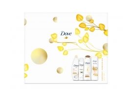 ZESTAW prezentowy Dove ECO8 Silk Glow - żel, dezodorant, balsam i szampon