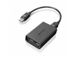 Lenovo DisplayPort to Dual-DisplayPort Monitor Cable Black Adapter
