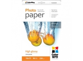 ColorWay High Glossy Photo Paper  50 sheets  10x15  230 g m²