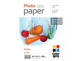 ColorWay Matte Photo Paper  20 Sheets  A4  190 g m²