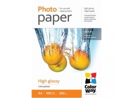 ColorWay High Glossy Photo Paper  100 sheets  A4  200 g m²