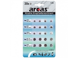Arcas AG Set 4xAG1  4xAG3  4xAG4  4xAG10  4xAG13  Alkaline Buttoncell  20 pc(s)