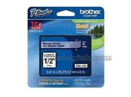 Brother TZe-131 Laminated Tape Black on Clear  TZe  8 m  1.2 cm