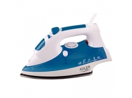 Iron Adler AD 5022 White Blue  2200 W  With cord  Anti-scale system  Vertical steam function