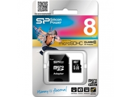 Silicon Power 8 GB  MicroSDHC  Flash memory class 10  SD adapter