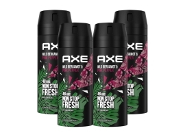ZESTAW 4x Axe Wild Fresh Bergamot & Pink Pepper Dezodorant Spray dla Mężczyzn 150 ml