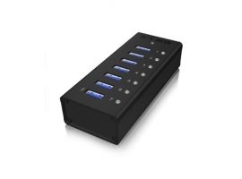 Icy Box IB-AC618 7-port hub
with USB Type-A interface and 1x charging port