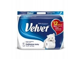 Velvet Delikatnie Biały Papier Toaletowy 12 rolek
