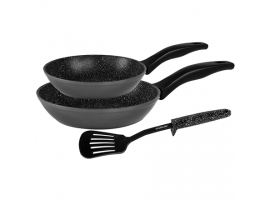 Stoneline Pan set with spatula 17891 Frying  Diameter 20 28 cm  Suitable for induction hob  Fixed handle  Gray