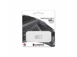 Kingston USB 3.2 Flash Drive  DataTraveler micro 64 GB  USB 3.2  Silver