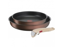 TEFAL Frypan set L7609053 Ingenio Eco Respect Frying  Diameter 24 28 cm  Suitable for induction hob  Removable handle  Brown