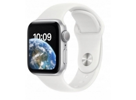 Apple Watch SE2 (2022) GPS 40mm Silver Aluminium z Sport Band White