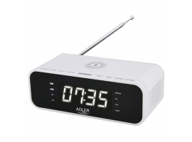 Adler Alarm Clock with Wireless Charger AD 1192W	 AUX in  White  Alarm function