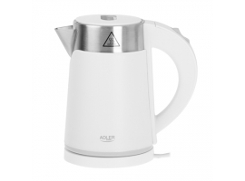 Adler Kettle  AD 1372 Electric  800 W  0.6 L  Plastic Stainless steel  360° rotational base  White