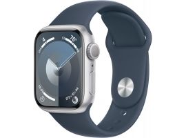 Apple Watch Series 9 GPS 41mm Silver Aluminium Sport Band S/M Storm Blue