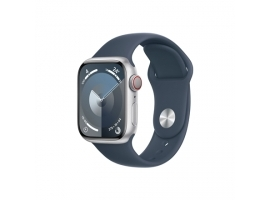 Zegarek Apple Watch Series 9 GPS+Cellular 41mm Silver Aluminium Storm Blue Sport Band S/M